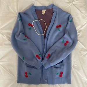 blue cherry cardigan